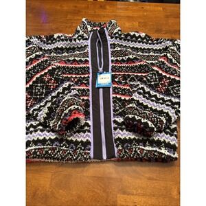 DSG Cozy Fleece Full Zip Jacket Funky Fair Isle Pattern Girls Size L (14) $55